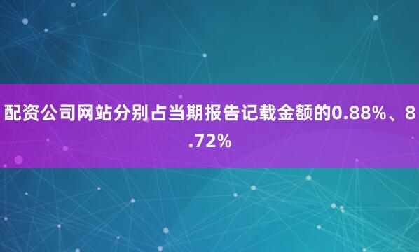 配资公司网站分别占当期报告记载金额的0.88%、8.72%